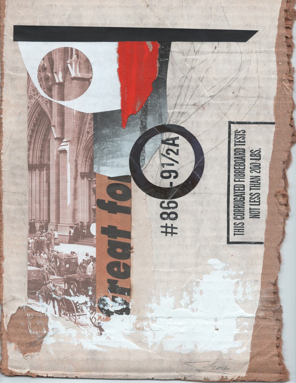 Original Mixed Media Modern Art Collage "Sympatrea" 8.5x11.25" Signed